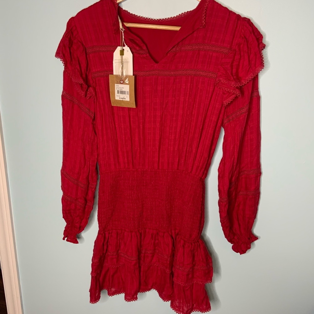 Stevie May Hold On Mini Dress NWT Small Red - Picture 4 of 7